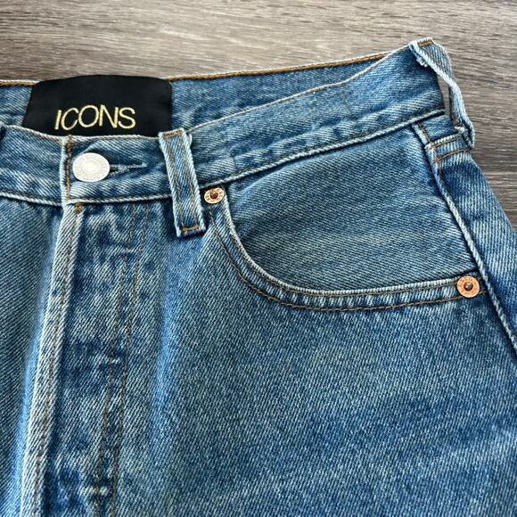 Vintage Levi’s 501 Jeans XS W28 L30 ICONS Rework USA Distressed Patchwork Denim - Picture 12 of 16